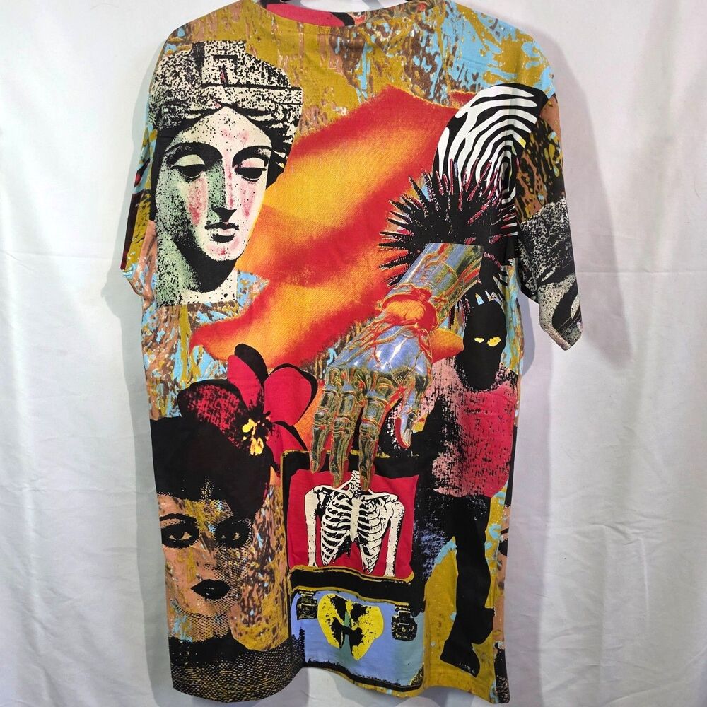 NWT Rebel Vengeance Graphic Tee All Over Print Collage Punk Streetwear Mens L